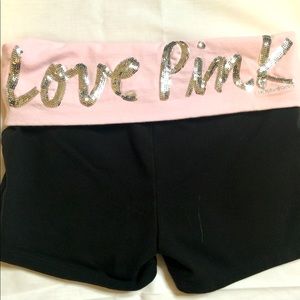 PINK Yoga SHORTS “Bling Appliqué” Backside